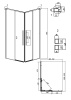Душевой уголок Grossman Galaxy 300.K33.01.1180.21.02 110х80 стекло прозрачное профиль черный без поддона